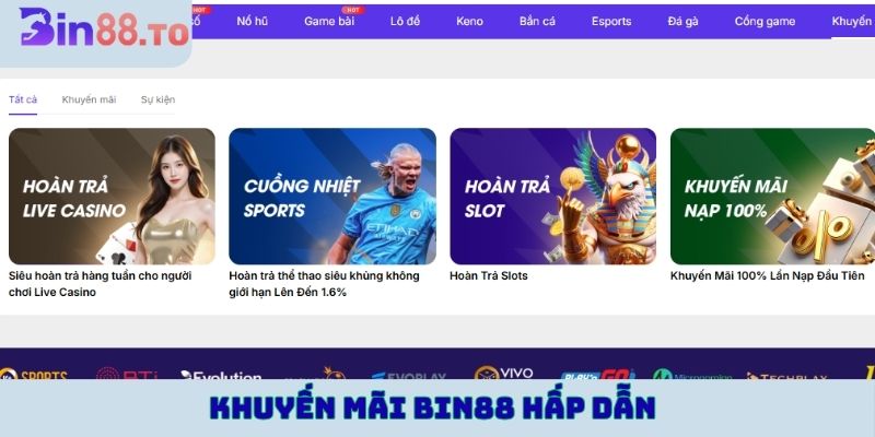Khuyến mãi Bin88 hấp dẫn