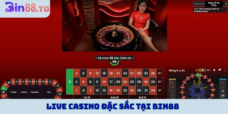 Live casino đặc sắc tại Bin88